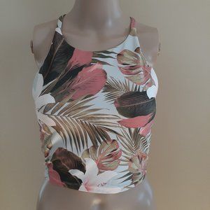 Old Navy Size Small Powersoft Tropical Bra Tank Athleisure Racerback